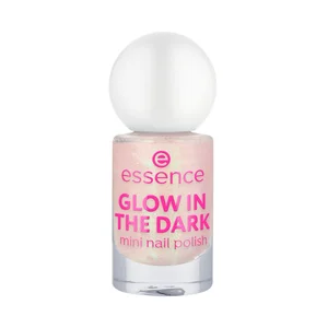 ESSENCE Glow in the dark tono 14 rosa claro Mini esmalte de uñas que brilla en la oscuridad.
