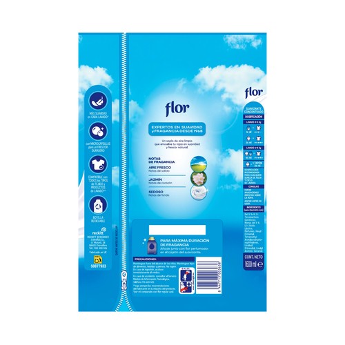 FLOR Original suavizante concentrado Azul - 100 lavados.