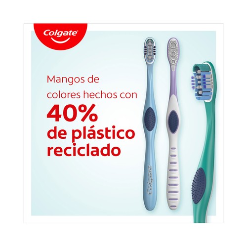COLGATE 360º Deep clean Cepillo de dientes medio, para limpieza interdental y de encías.