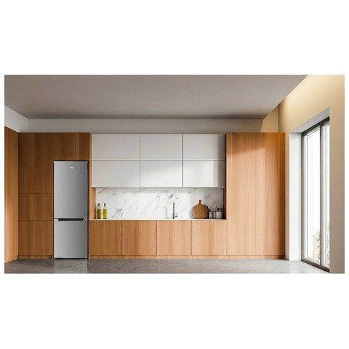 Frigorífico combi 186 cm, NEW POL NWCN185X INOX, NO FROST, clasificación energética: E, capacidad total: 293L.