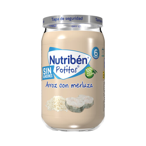 NUTRIBÉN Potitos® de arroz con merluza a partir de 6 meses 235 g.