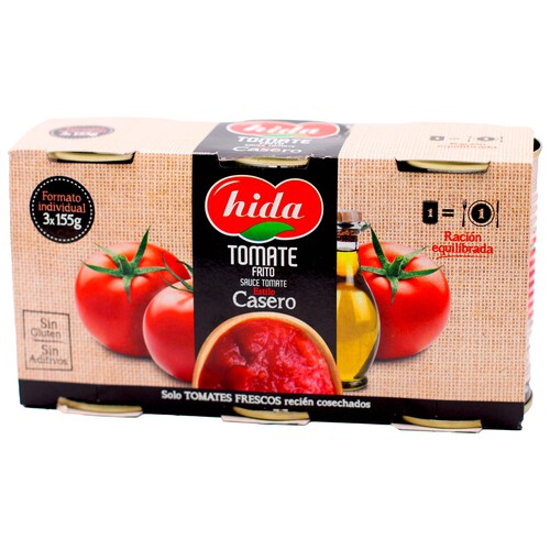 HIDA Tomate frito pack 3 uds x 155 g.