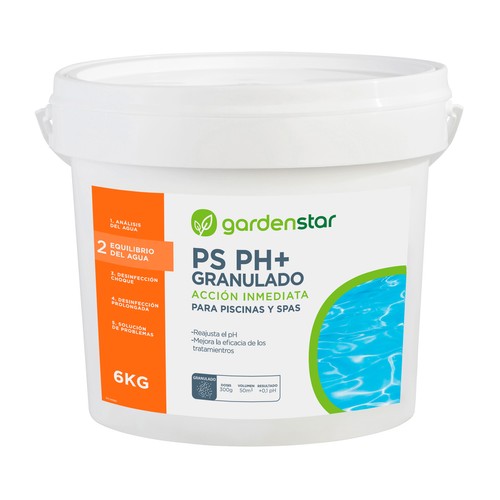 PS +PH granulado 6kg para piscinas. GARDEN STAR