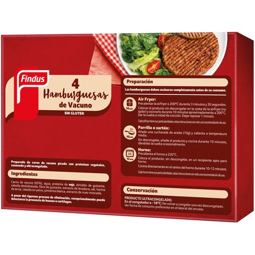 FINDUS Hamburguesas de vacuno 320 g.