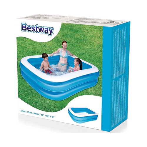Piscina hinchable infantil rectangular, 2,11x1,32x0,46 metros, BESTWAY.