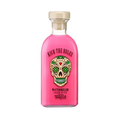 KICK THE RULES Crema de licor de sandia con tequila botella 70 cl.