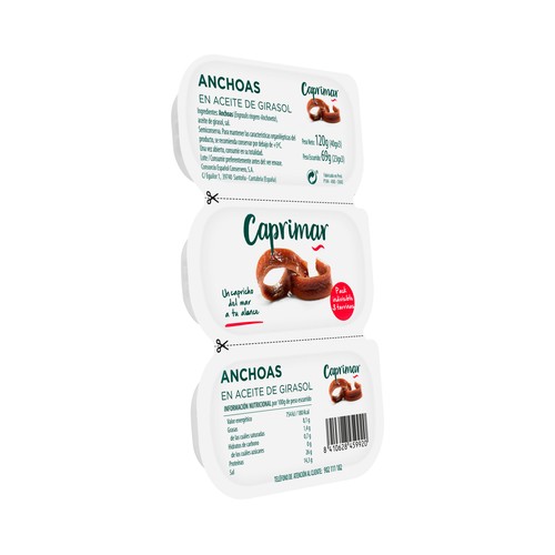 CAPRIMAR Anchoas en aceite de girasol CAPRIMAR 3 x 23 g.
