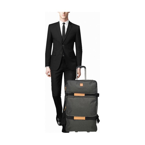 Trolley con doble compartimento gris 75 cm, Globe Trotters AIRPORT ALCAMPO.