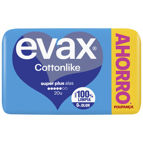 EVAX Compresas super plus con alas EVAX Cottonlike 20 uds.