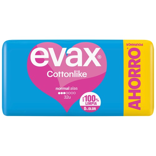 EVAX Compresas normal con alas EVAX Cottonlike 32 uds.
