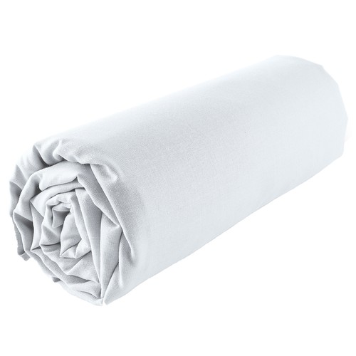 Sábana bajera 90x200cm 47 hilos 52% poliester 48% algodón, color blanco. ACTUEL