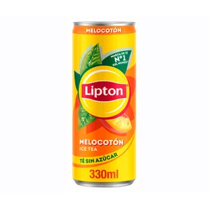LIPTON Bebida de te con zumo de melocotón lata 330 ml.