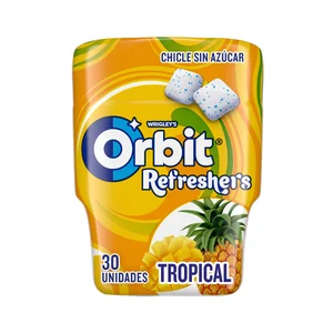 ORBIT Refreshers Chicles sin azúcar con sabor tropical, 30 uds x 67 g.