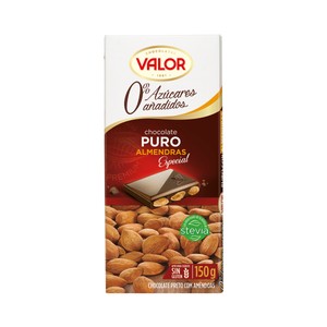 Imagen de VALOR Chocolate puro con almendras sin azucares añadidos tableta de 150 g.