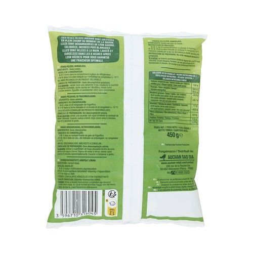 AUCHAN Habas peladas ultracongeladas 450 g Producto Alcampo.