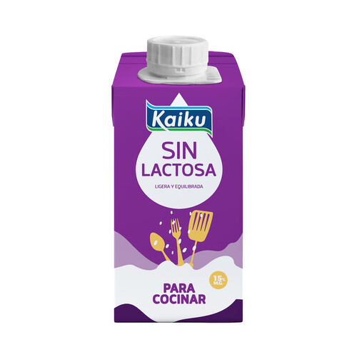 Nata líquida (15% matria grasa) para cocinar sin lactosa KAIKU Sin lactosa 200 ml.