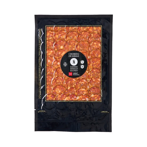 SABORES SIERRA DE MADRID Chorizo de jabalí cortado en lonchas 80 g.
