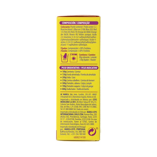 IBERIA Tinte para ropa de color azul vaquero (permite teñir a baja temperatura 40ª) IBERIA 1 ud.