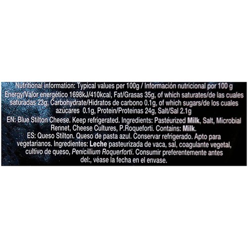 MILKIMI Queso blue stilton con denominación de origen protegida (DOP) 140 g.