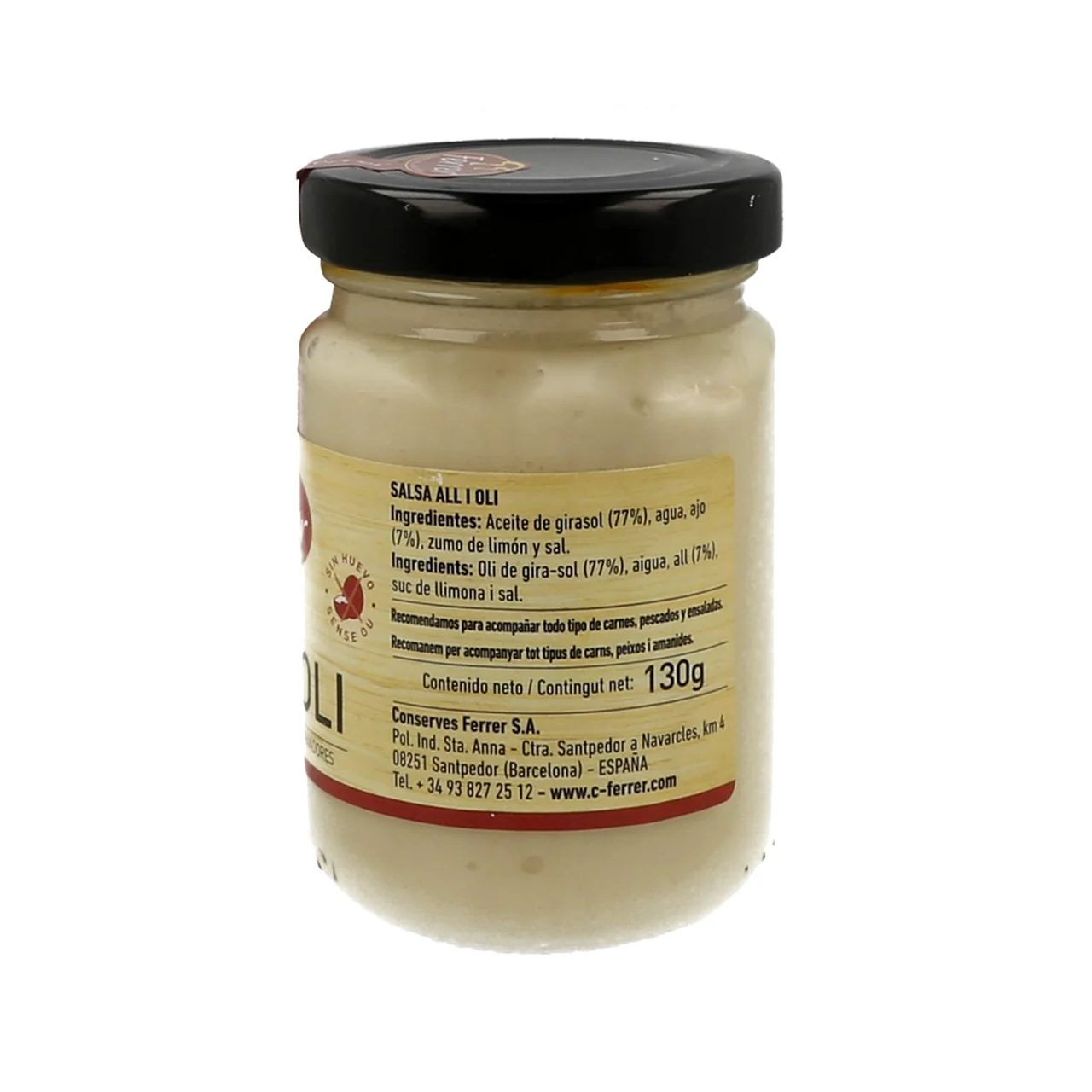 Salsa alioli frasco de 160 g.