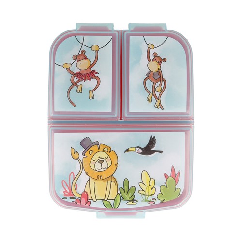 Sandwichera infantil múltiple con 3 compartimentos, diseño animales, STOR.