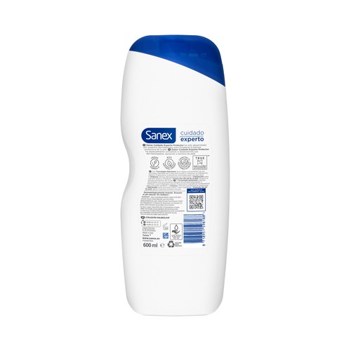 SANEX Cuidado experto Gel hidratante y protector para ducha o baño, para todo tipo de pieles 600 ml.