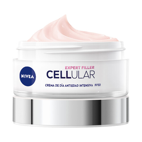 NIVEA Crema de día antiedad intensiva con FPS 30, ácido Fólico y 2 tipos de ácido Hialurónico NIVEA Cellular expert filler 50 ml.
