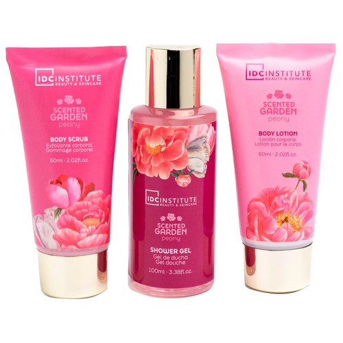 IDC INSTITUTE Scented garden Neceser con productos para la higiene y el cuidado personal.