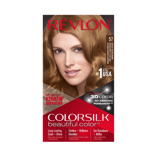 REVLON Colorsilk Tinte de pelo tono 057 Castaño dorado muy claro.