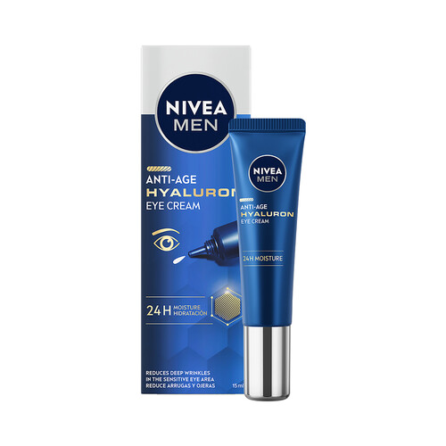 NIVEA Contorno de ojos hidratante y que ayuda a reducir las arrugas profundas NIVEA Men anti - age Hyaluron 15 ml.