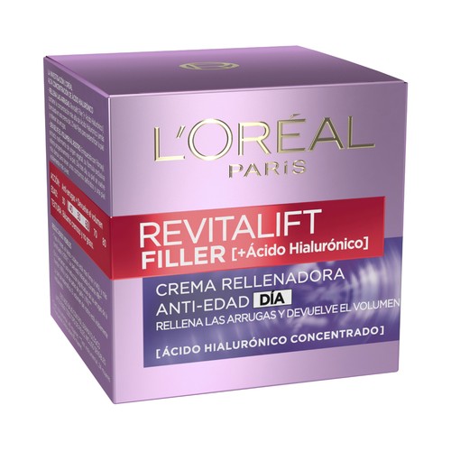 L´ORÉAL PARIS Revitalift filler 50 ml Crema de día antiarrugas con ácido Hialurónico.