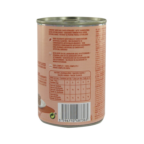 PRODUCTO ALCAMPO Alimento para gatos de paté de buey PRODUCTO ALCAMPO 400 g.