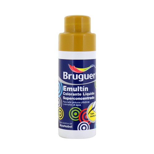 Colorante líquido superconcentrado, color ocre, BRUGUER Emultín, 50ml.