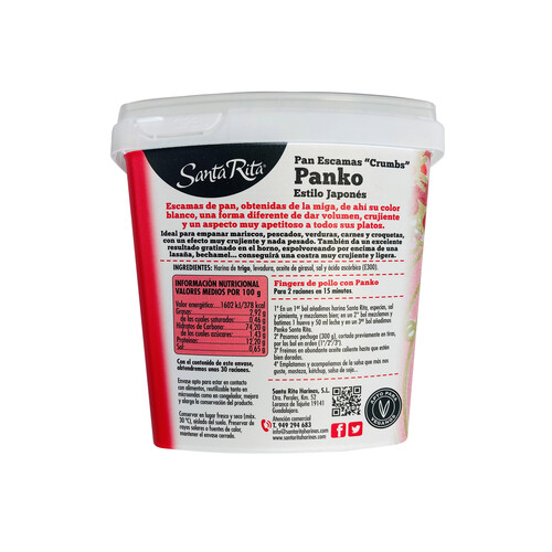SANTA RITA Pan escamas Crumbs Panko SANTA RITA 200 g.