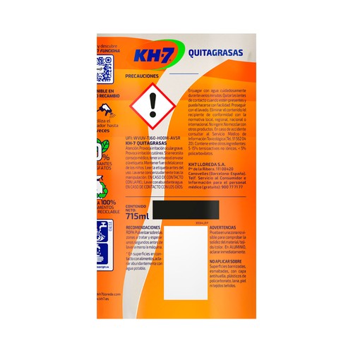 KH-7 Quitagrasas pistola 715 ml.