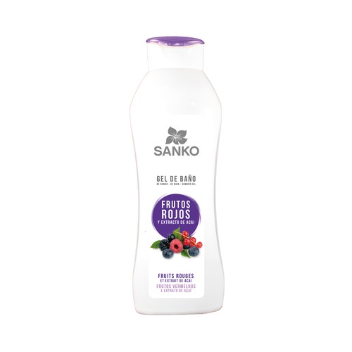 SANKO Gel para baño o ducha con frutos rojos y extracto de Acai SANKO 600 ml.