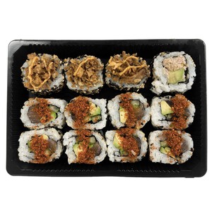 SUSHI GOURMET Bandeja 8 California salmón y 4 de atún con mayonesa picante y cebolla frita SUSHI GOURMET 12 uds.