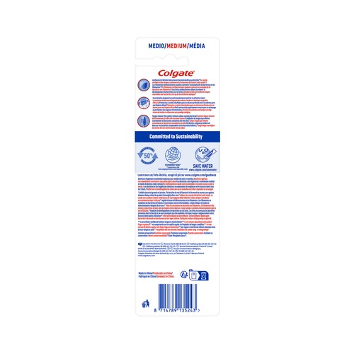 COLGATE Zig zag Cepillo de dientes suave, con filamentos cruzados y cuello flexible 3 uds.