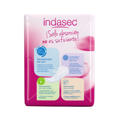 INDASEC Compresas de incontinencia normal para pérdidas de orina leves a moderadas INDASEC Dermoseda 24 uds.