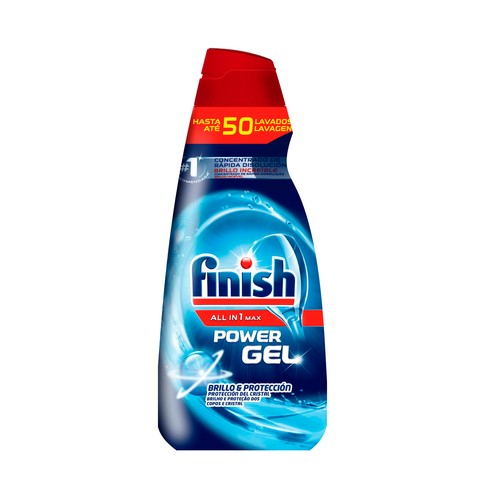 FINISH Detergente concentrado en gel para lavavajillas, Todo en 1 50 lav. 1 l.