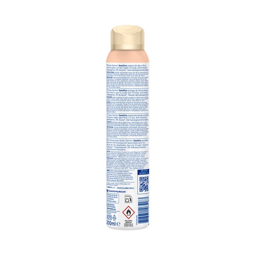 SANEX Dermo + sensitive Desodorante en spray para mujer anti transpirante hasta 72 horas 200 ml.