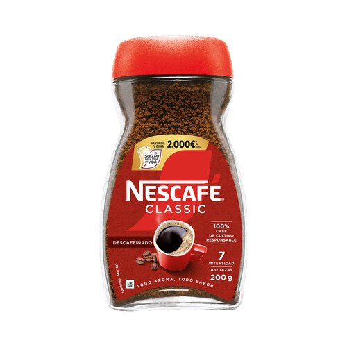 Café soluble descafeinado NESCAFÉ CLASSIC 200 g.