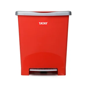 TATAY Cubo de basura con pedal de color rojo capacidad 20 l.