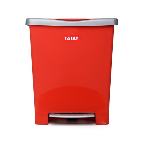 TATAY Cubo de basura con pedal de color rojo capacidad 20 l.