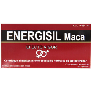 Imagen de ENERGISIL Complemento alimenticio que ayuda a mantener los niveles normales de testosterona ENERGISIL Maca 30 comprimidos.