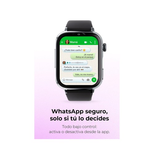 Smartwatch SAVEFAMILY SaveWatch Plus 2, Esfera Negra, Correa de Silicona Negra".