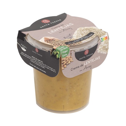 SANTA TERESA Crema de lentejas con arroz 400 g.