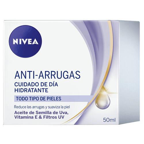 NIVEA Crema antiarrugas e hidratante de día para todo tipo de pieles NIVEA 50 ml.