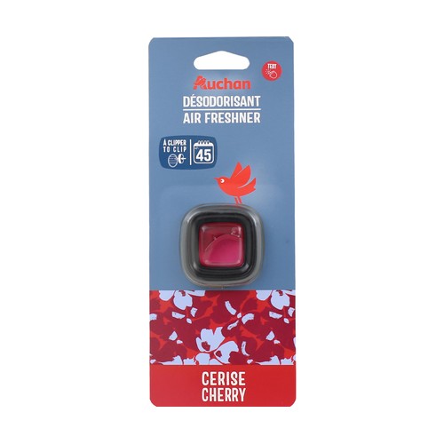 Ambientador para el coche membrana con aroma a cereza, AUCHAN.