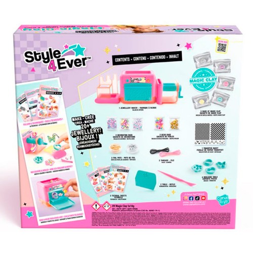 STYLE 4EVER Taller de Bisuteria Magic Clay, juegos artísticos modelar +8 Años, CANAL TOYS